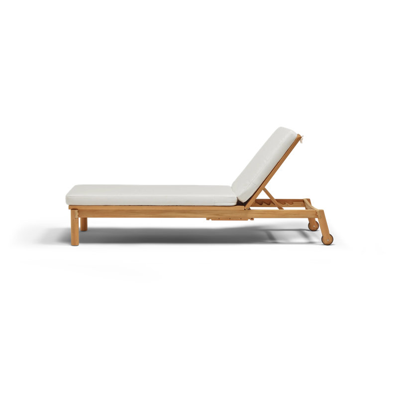 Haven Outdoor Teak Chaise Lounge, Sunbrella Canvas