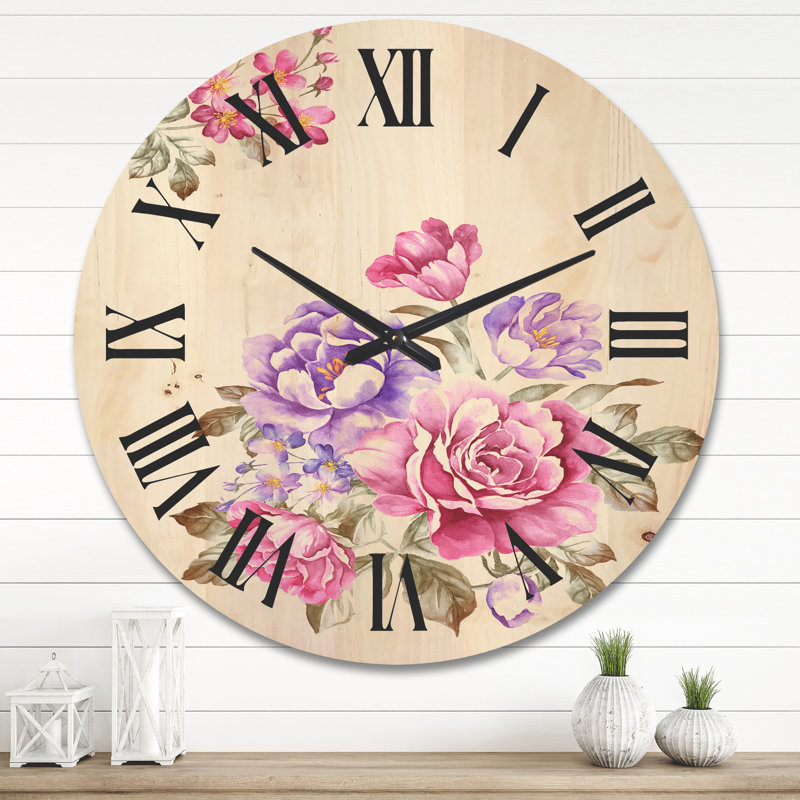 Horloge murale Bouquet de fleurs I, Grand