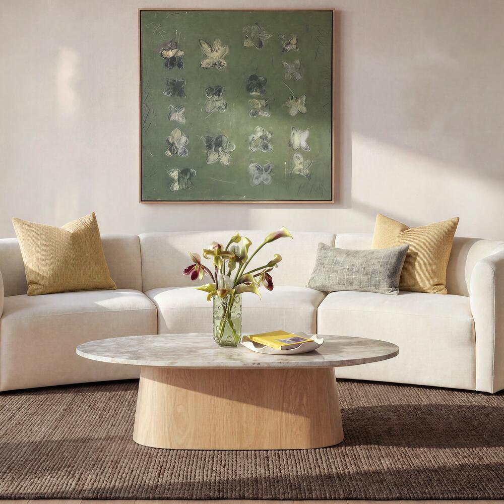 Throw Pillow, 20" x 20", Feather, Dill