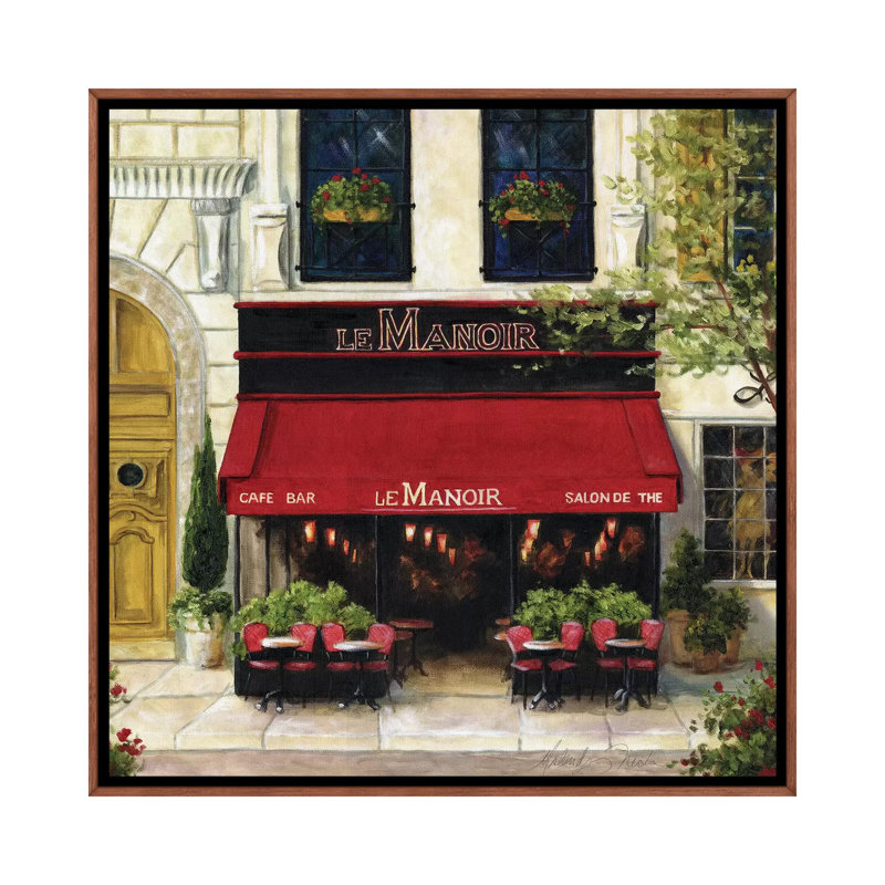 Cafe XIII 1 Piece Painting on Canvas, 66.04 cm H x 66.04 cm W, Classic Brown Wood Framed