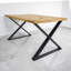 Sigety Oak Rectangular Wood Top Dining Table with Steel Base-298812917-298812923