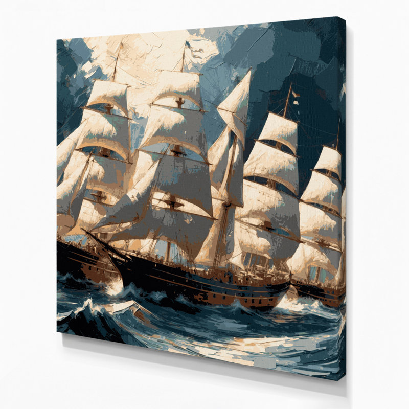 Art mural sur toile, "Nautical Modern Vessels", H 32 po x l 32 po