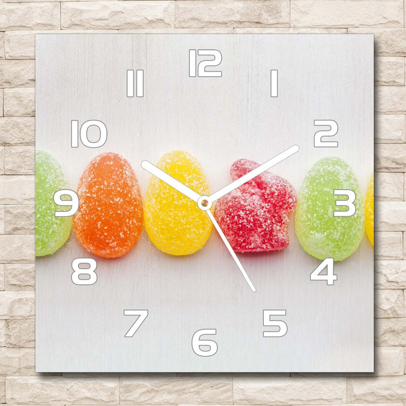 Ilgars Glass Wall Clock, White/Yellow/Green