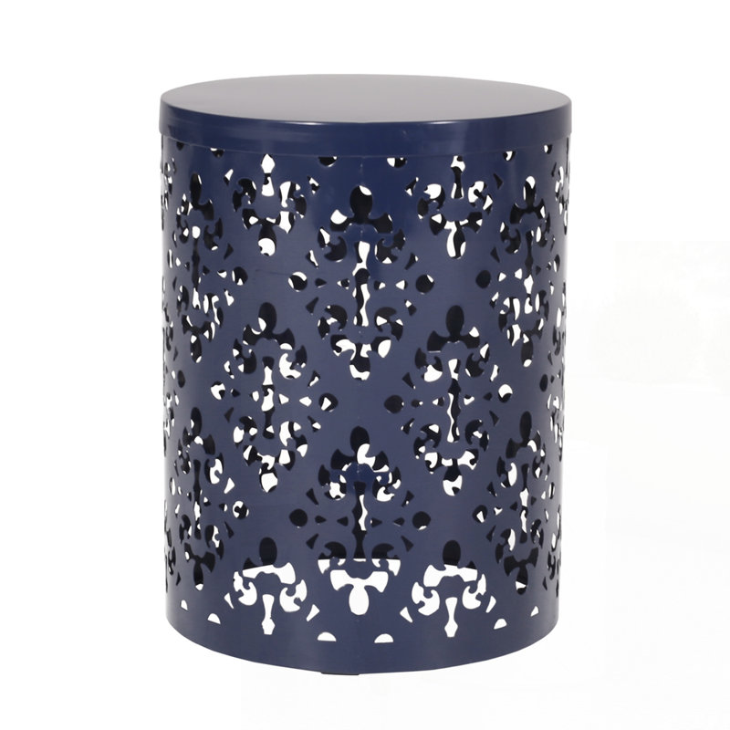 Outdoor Metal end Table, Navy Blue