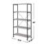 Bibliothèque à 4 tablettes avec structure en métal en bois flotté gris et noir