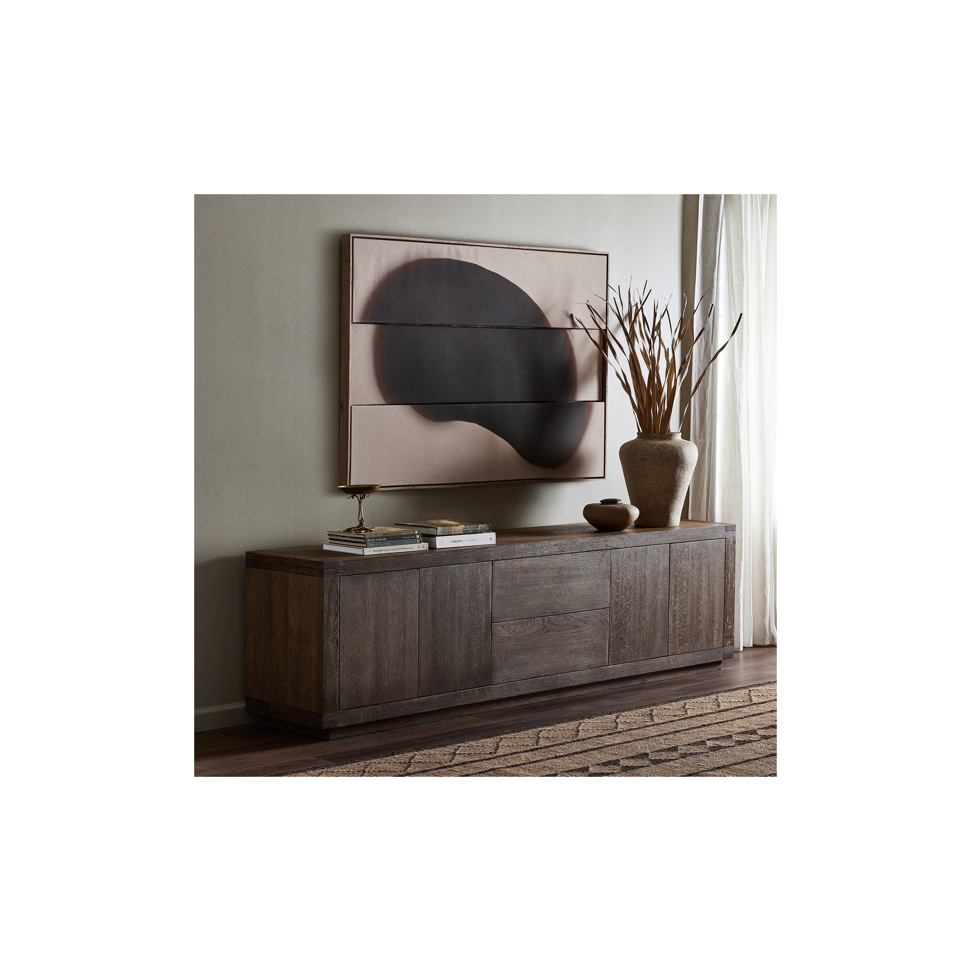 Nemo 94'' Media Console, Oak Brown