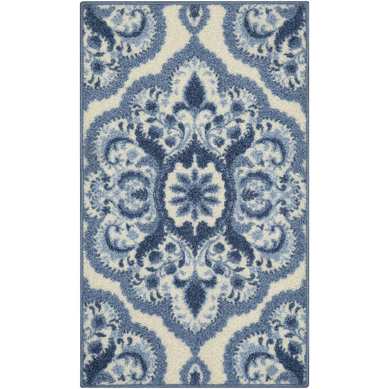 Hertel Damask Indoor Rug, Rectangle 3'4" x 5'