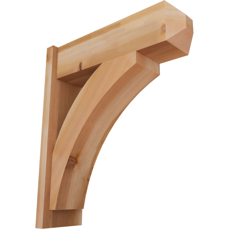 Persienne en bois rustique Thorton Craftsman, H 28 po x P 24 po, Cèdre rouge occidental l 7 1/2 po (lisse)