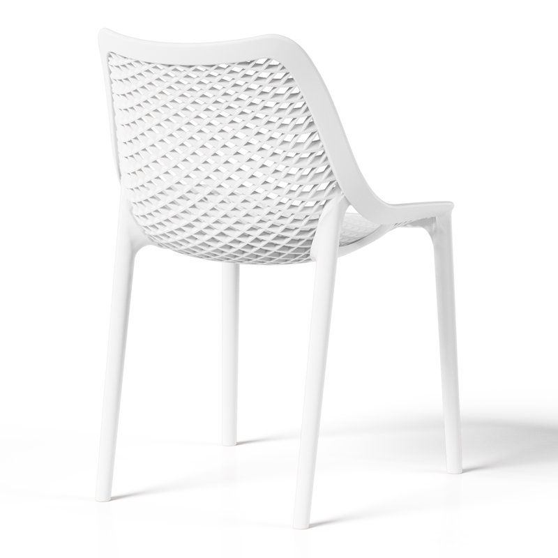 Chaise de salle à manger d'extérieur empilable, Blanc
