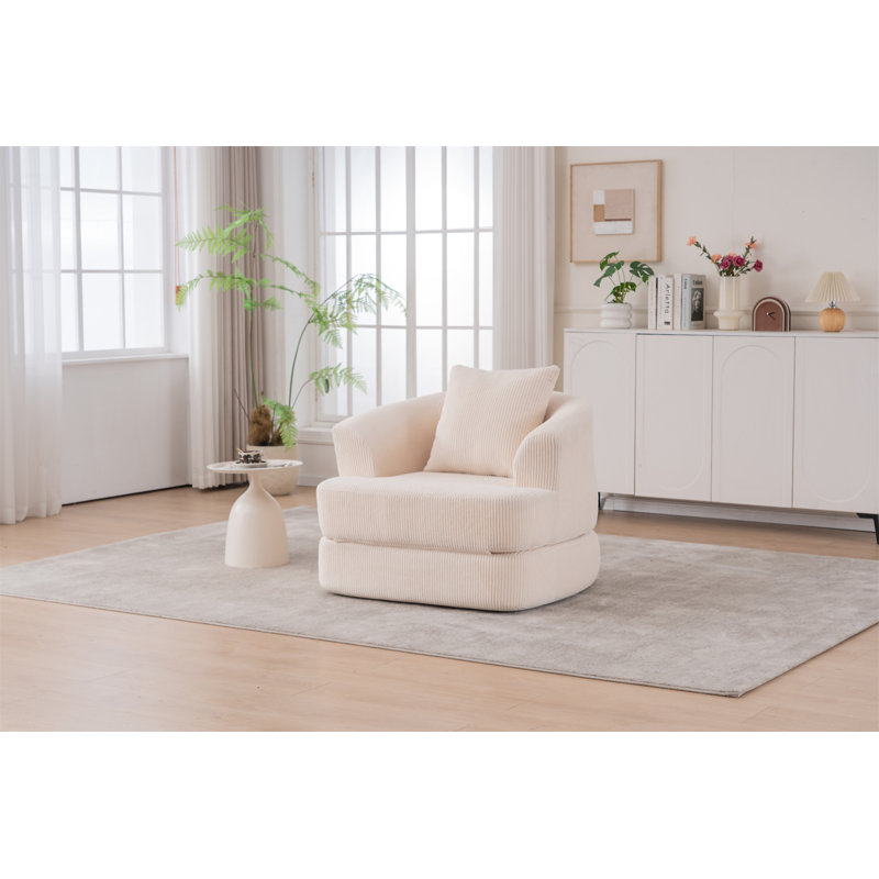 Fauteuil inclinable pliable (fauteuil inclus), Beige
