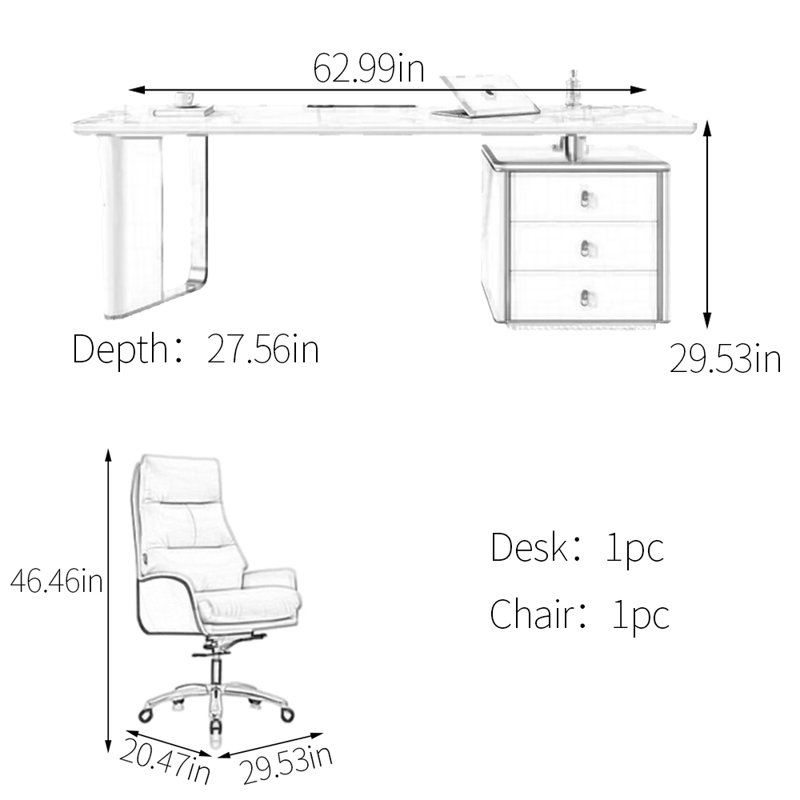 Degroot, Gris / Blanc, H 29,53 po x l 62,99 po x P 27,56 po