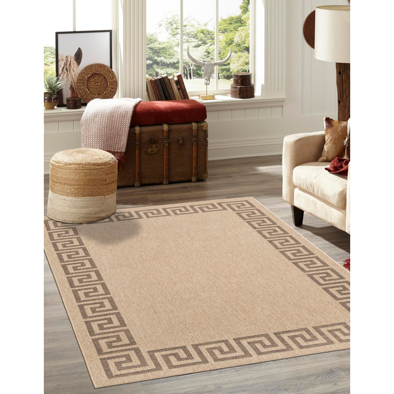Tapis de couloir contemporain de couleur naturelle Sheglita, Rectangle 5 pi 5 po x 8 pi