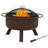  30" Round Wood-Burning Brown Finish Steel Fire Pit with Cooking Grate