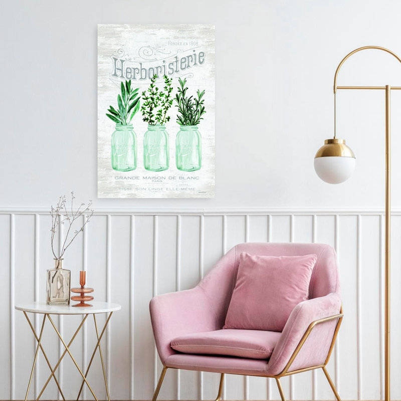 Charmantes herbes de cuisine, art printanier, H 24 po x l 16 po