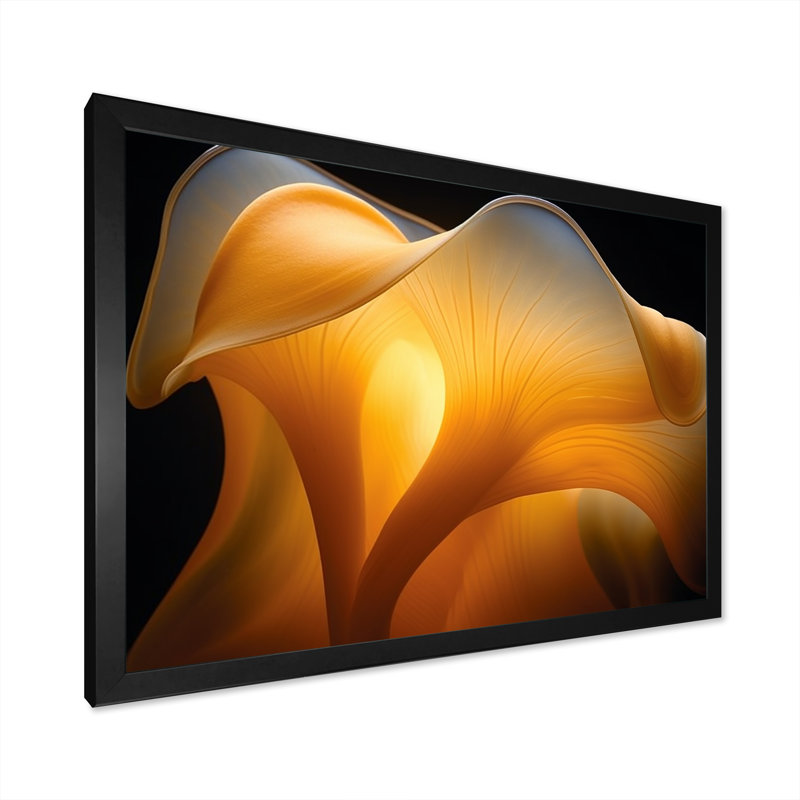 Fleur jaune, photo de soleil sur toile, Cadre photo noir, H 30 po x l 40 po x P 1,5 po