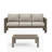 2 Pieces Outdoor Patio Set, All-Weather 75” 3-Seat Metal Patio Sofa Couch With Thick Beige Cushions, Khaki Frame And 43” Coffee Table-54539511