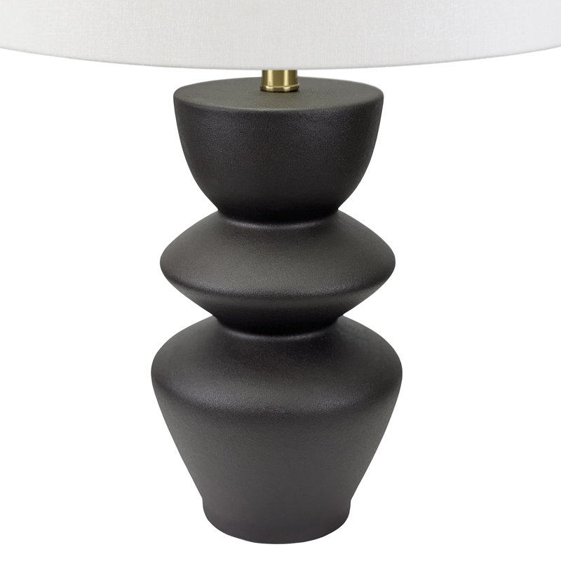 Lampe de table haute de 25 po avec abat-jour en tissu Cassian, Noir