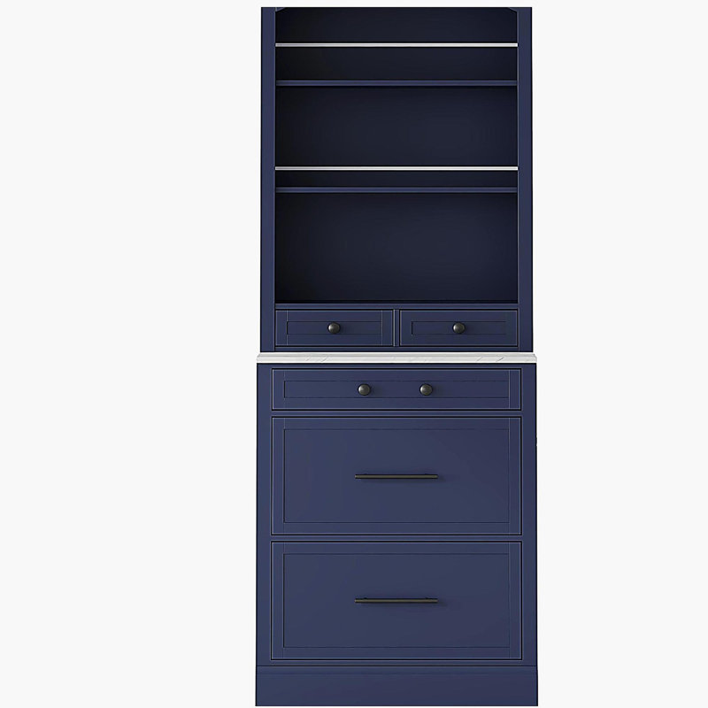 Armoire de cuisine de 83,7 pouces de hauteur, grande huche de cuisine moderne avec plateau en faux marbre, armoire de présentation avec 5 tiroirs de rangement et tablette réglable