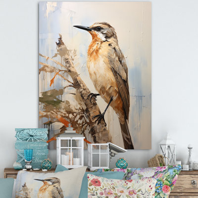 «Beige Elegant Natures Songbirds» sur toile