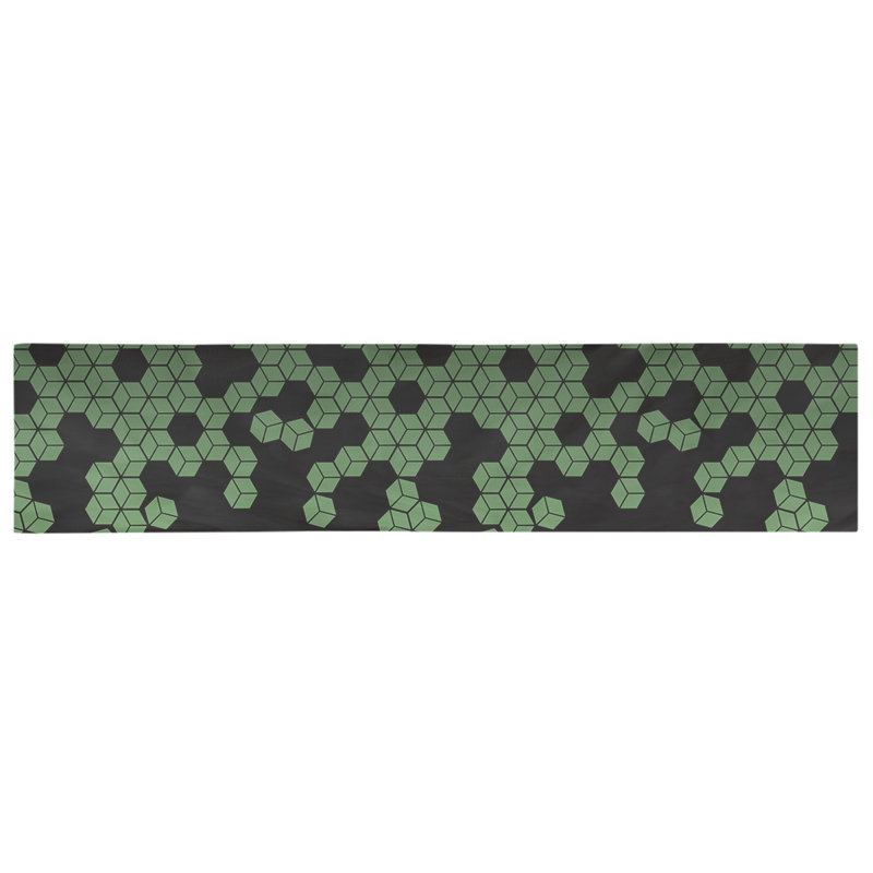 Chemin de table en cubes culbuté Avicia, 72 po x 16 po, Vert, 100 % coton