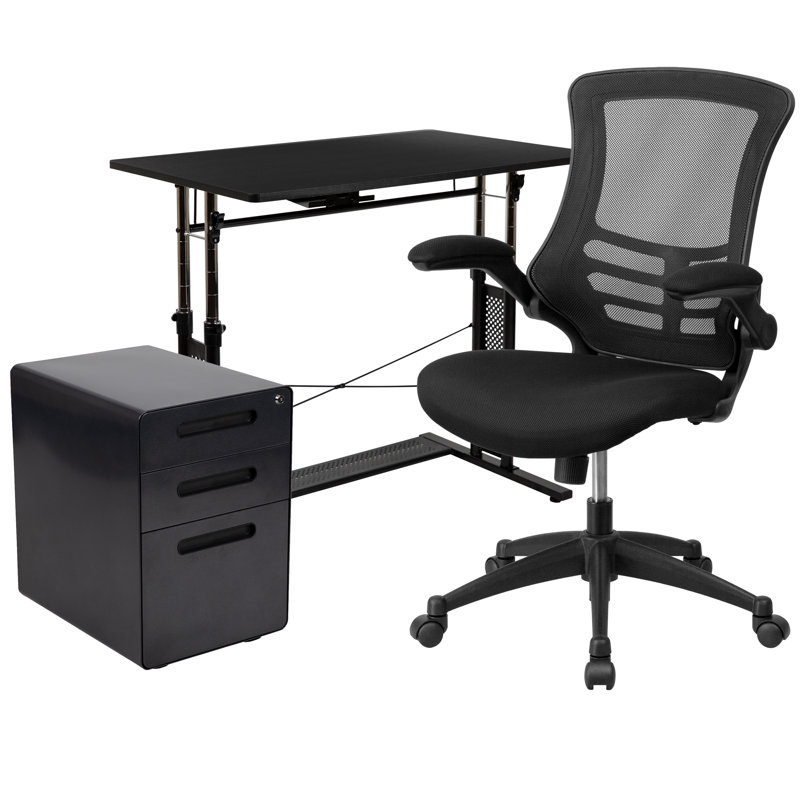 Ensemble de bureau ergonomique, chaise et classeur Berezinsky