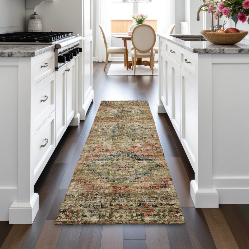 Machine Washable Indoor/Outdoor Labon ACN2170 Global Rug, Runner 2'3" x 7'6"