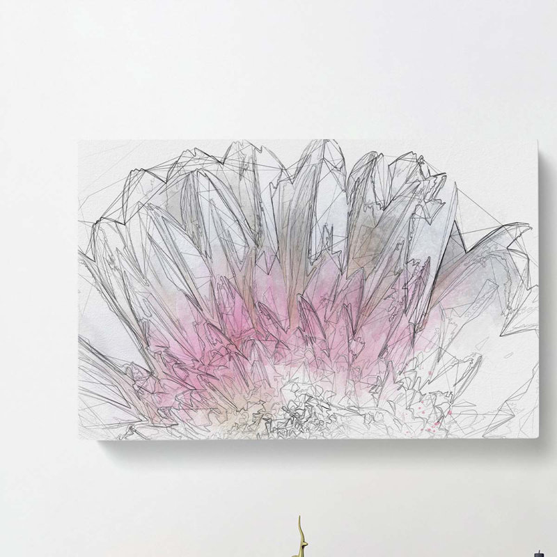Petals Of A Pink And White Gerbera In Abstract by Morimoto Toko - Wrapped Canvas Print, 50cm H x 76cm W x 3cm D