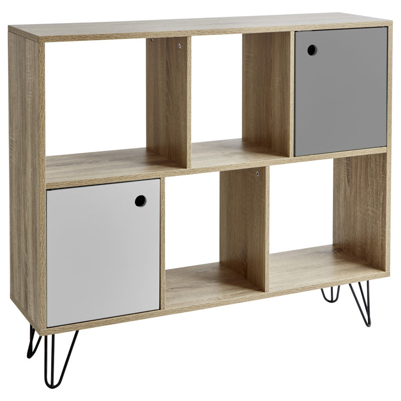 Azeil Bookcase, Natural/Grey