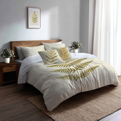 Fern From the Victorian Herbarium Duvet Cover - Botanical Study Duvet With Shams And Throw Pillows