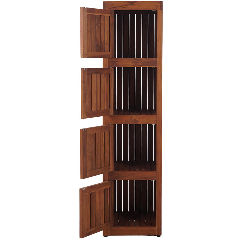 Sula Three-Level Teak Tower Floor Cabinet
