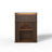 Decorative Fireplace Mantel With Storage, Glass Doors & LED Lights