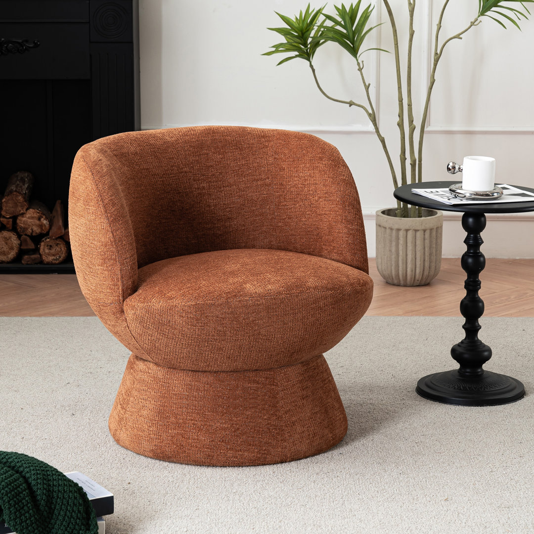 Joclyn 28.5'' Wide Swivel Accent Barrel Arm Chair Ivy Bronx 