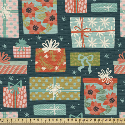 Multicolore, tissu coloré de Noël au bord de la cour