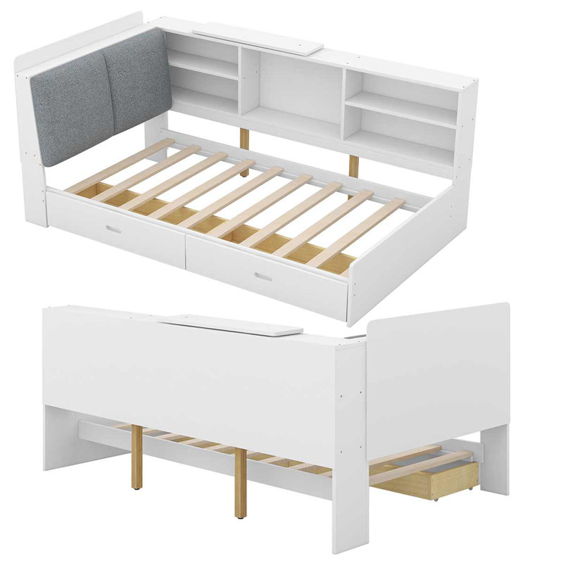 Nyaire Upholstered Storage Bed, White
