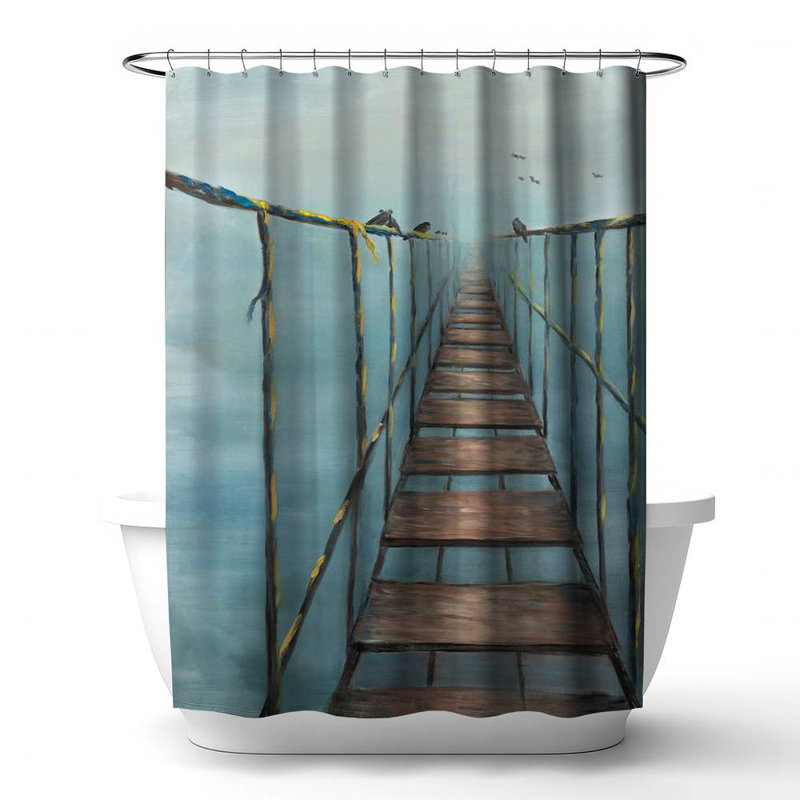 Shower Curtain LA48 – Polyester Shower Curtain, Dye Sublimation Print, 71" W × 74" L