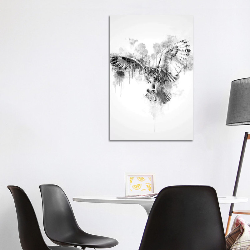Owl in Black and White 1 Piece Wrapped Canvas Painting, 101.6cm H x 66.04cm W x 1.905cm D