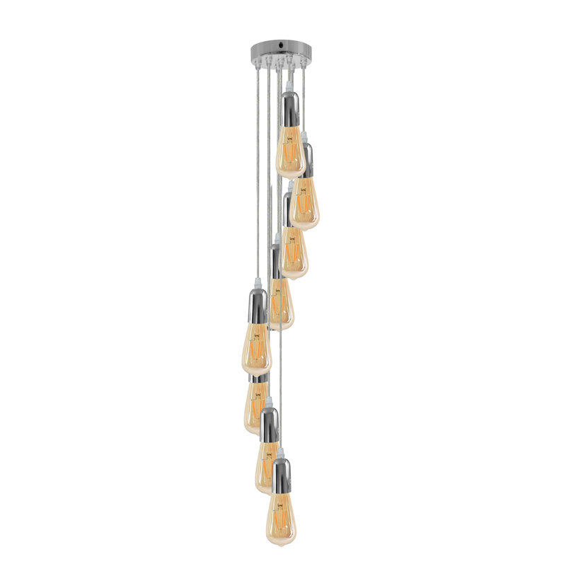 Brodbeck 8 - Light Chrome Cluster Pendant, No