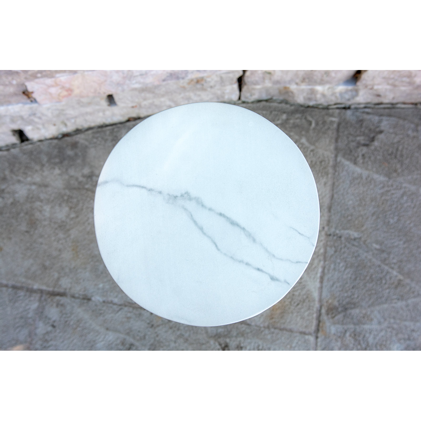 Teak & Marble Composite Cocktail Table, White