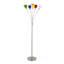 Lampe sur pied moderne en métal en acier inoxydable et en verre multicolore avec 5 bras DEL Led Medusa 71 po-1202391579