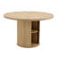 Ensemble de table de salle à manger 5 pièces en bois avec table ronde et 4 chaises-129508804