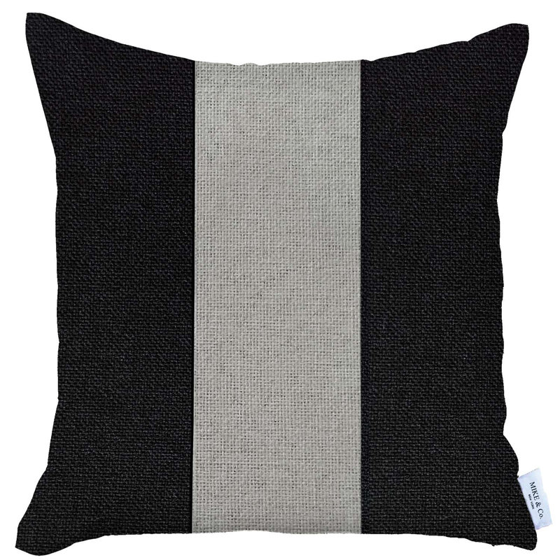 Black and Ivory Boho-Chic Jacquard Throw Pillow