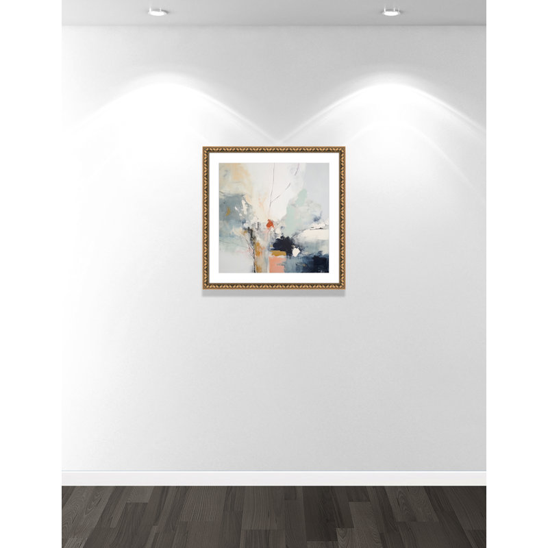 «Ethereal Blue Beats II» par Irena Orlov, L 28,5 po x H 28,5 po, Imprimé mat, Perles de feuilles dorées