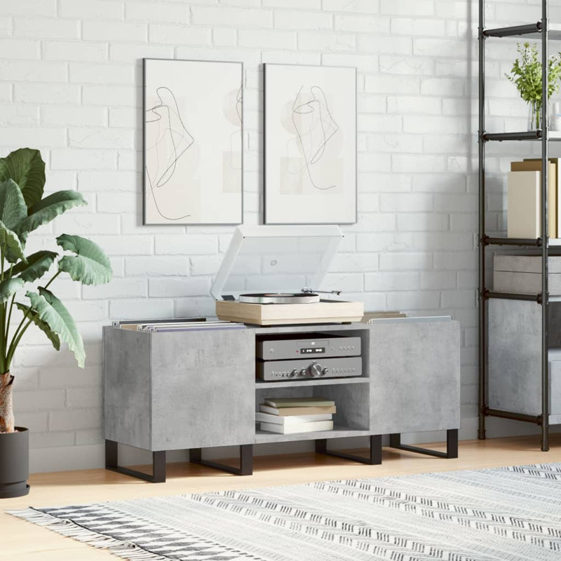 48cm H Media Cabinet, Concrete Grey