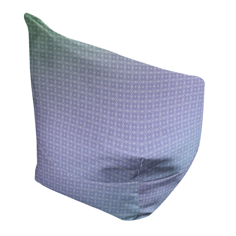 Sac de pois Kitterman, H 27 po x L 30 po x P 25 po, Housse de pouf, Bleu / gris / vert