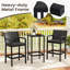 Ensemble de table bistro et chaises de bistro 3 pièces avec cadre en métal robuste