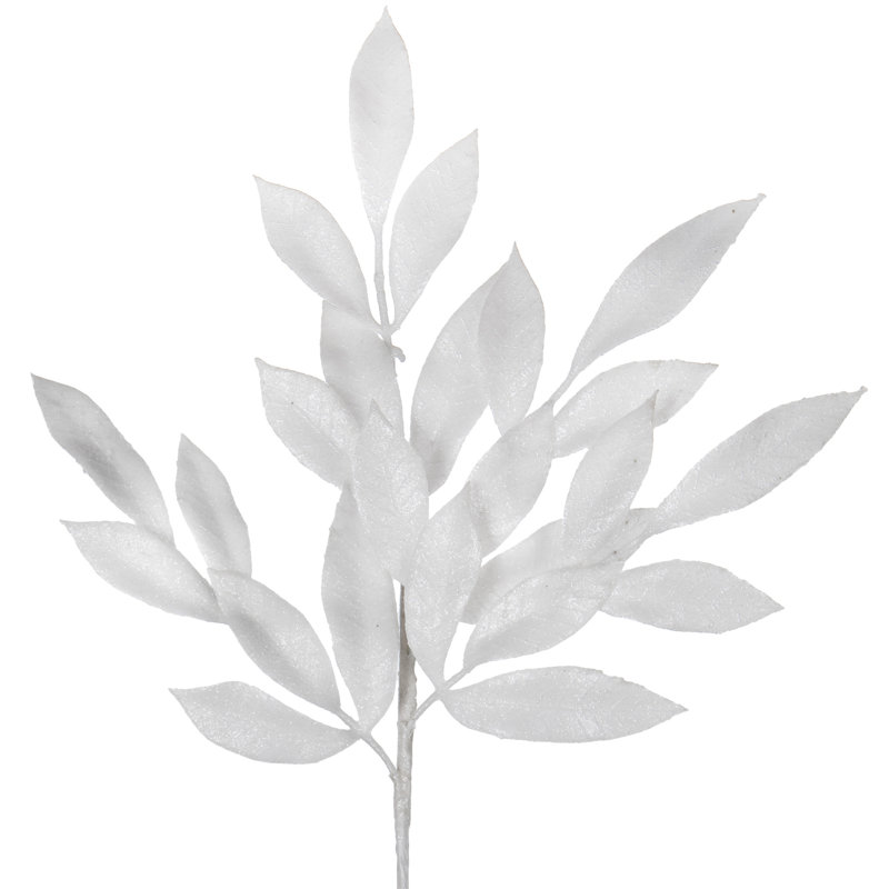 Aérosol de Noël artificiel 22 "Glitter BayLeaf, H 22 po x l 11 po x P 1 po, Blanc