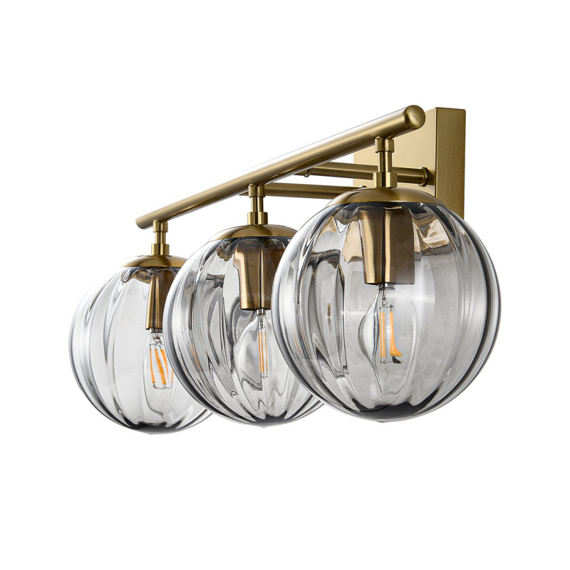 Dimmable Bathroom Vanity Lights With Clear Shade, 3 Lights