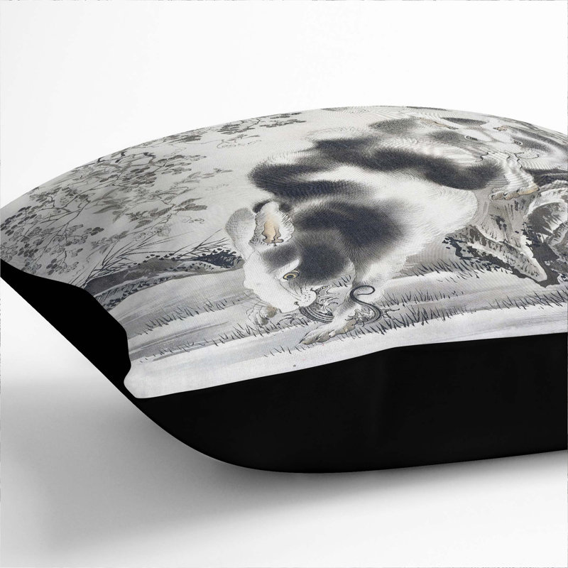 Square Throw Cushion, Black, 40cm H x 40cm W x 15cm D