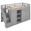 Lit mezzanine en métal Meridia avec tablettes à 4 niveaux et poste de travail-1238559008