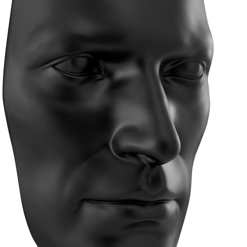 Visage masculin Sumérien / noir mat, Noir mat